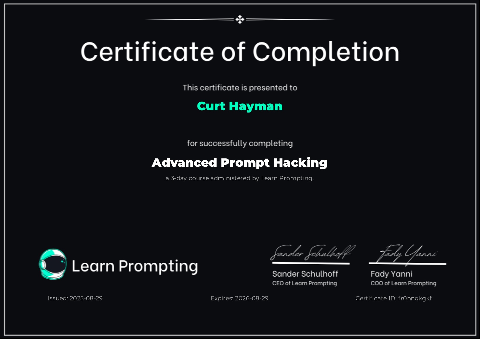 Advanced Prompt Hacking